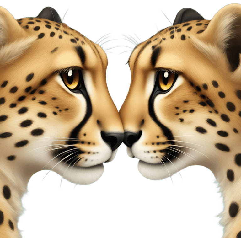 Two cheetahs kissing emoji