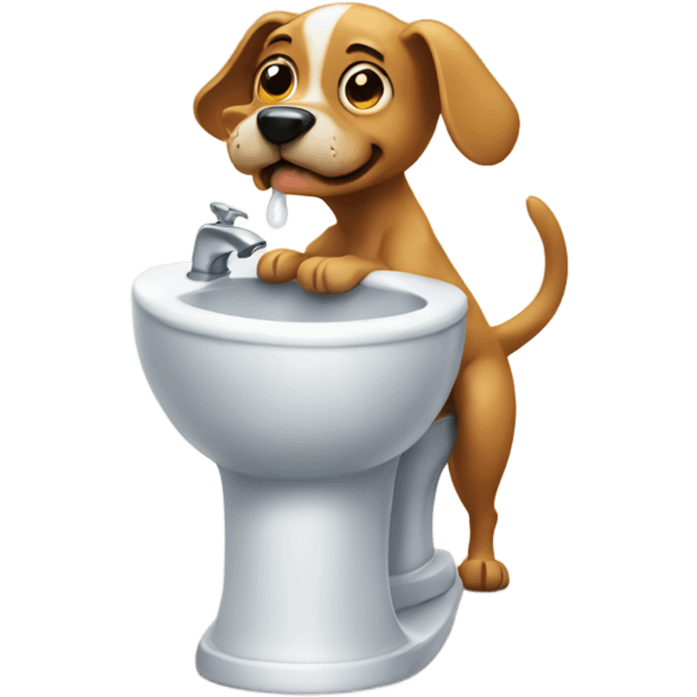 Dog taking a pee emoji