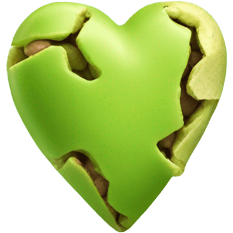 pistachio green colour broken heart emoji