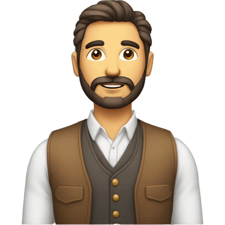 Hombre con barba y coleta de caballo  emoji