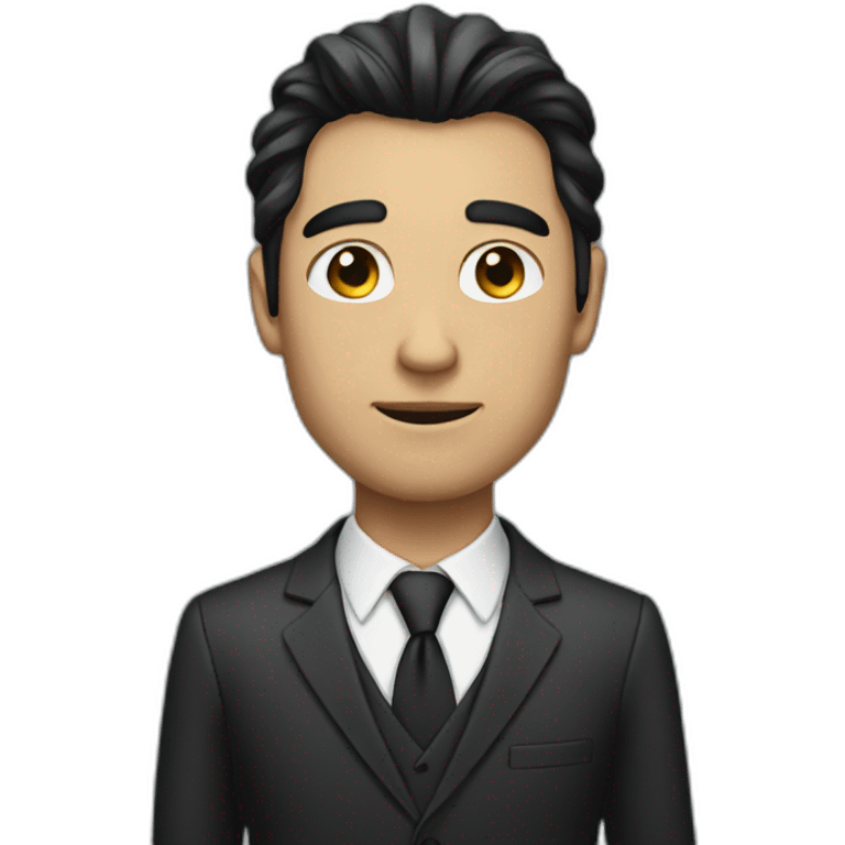 a man with long dark hair in a suit emoji