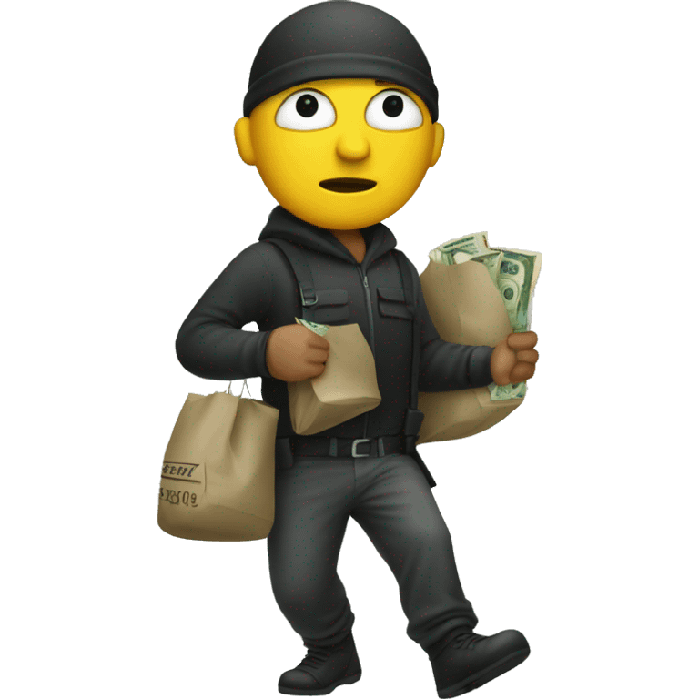 Robber carrying money emoji