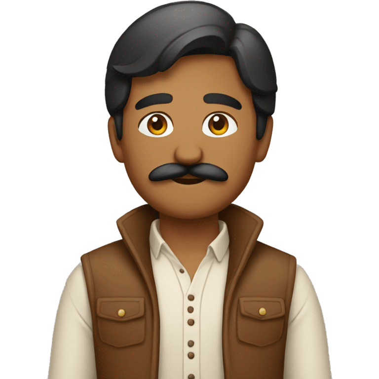 brown indian employ with mustach in casual dress emoji