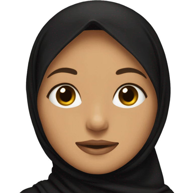 Tan girl wearing black hijab emoji