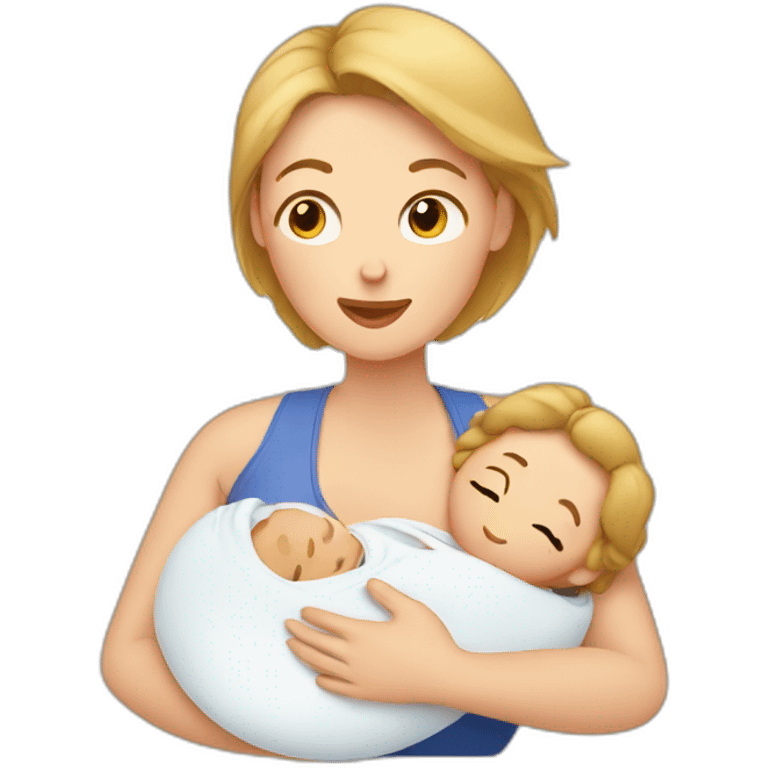 white mom breastfeeding emoji