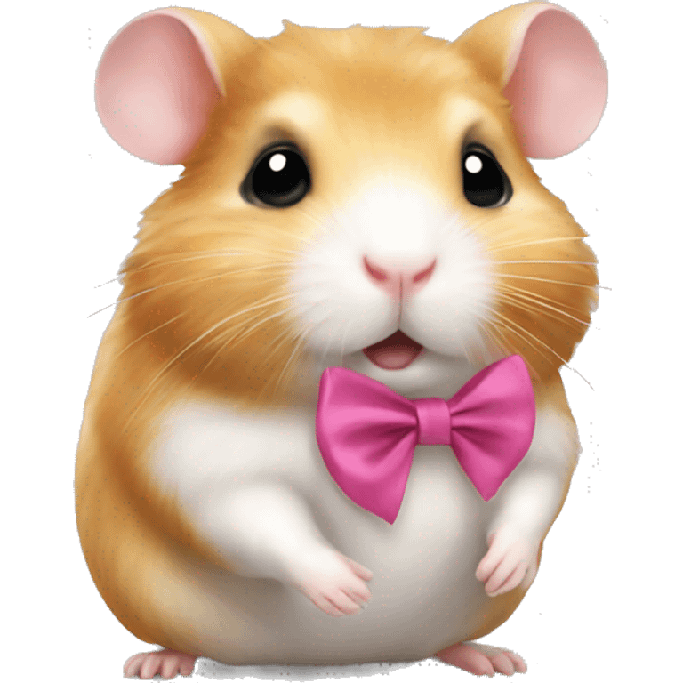 hamster cute with bow  emoji