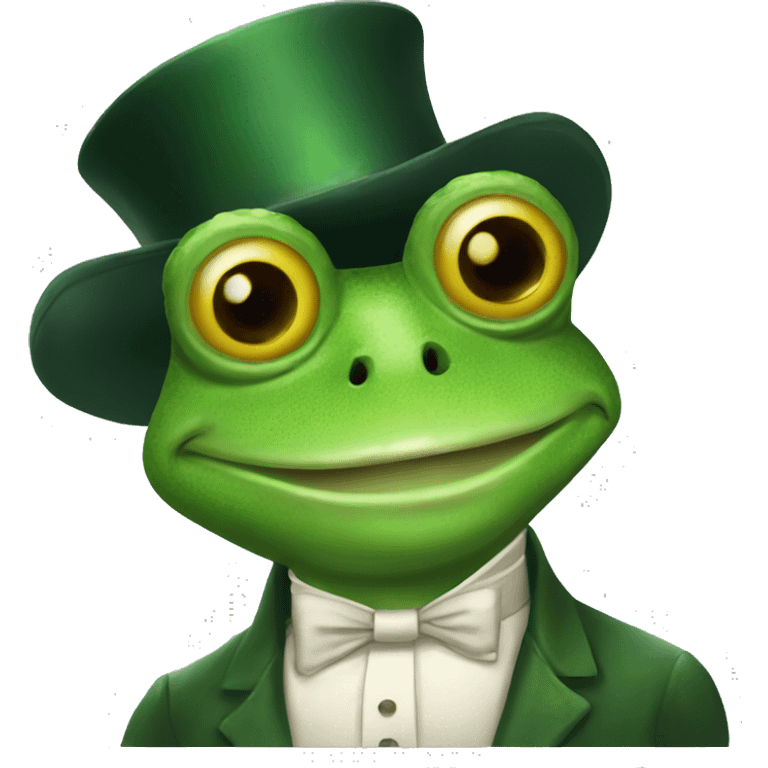 gentleman frog with zylinder emoji