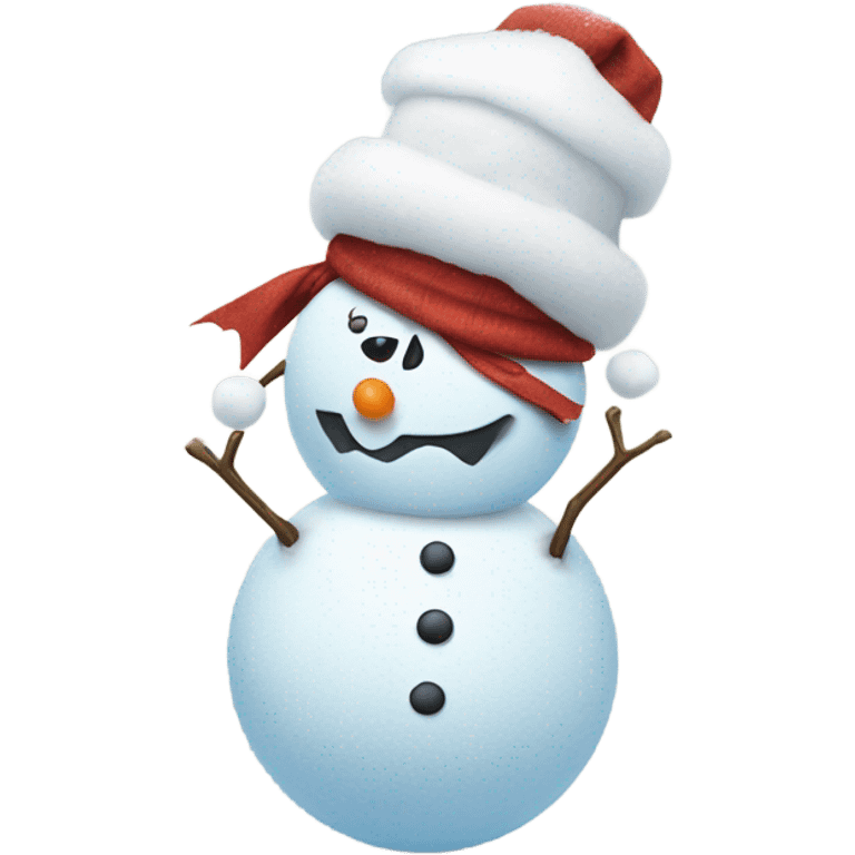 Snowball making snow man emoji