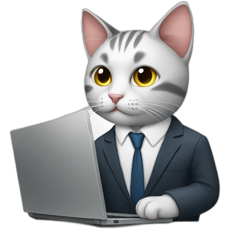 cat in a suit with laptop emoji