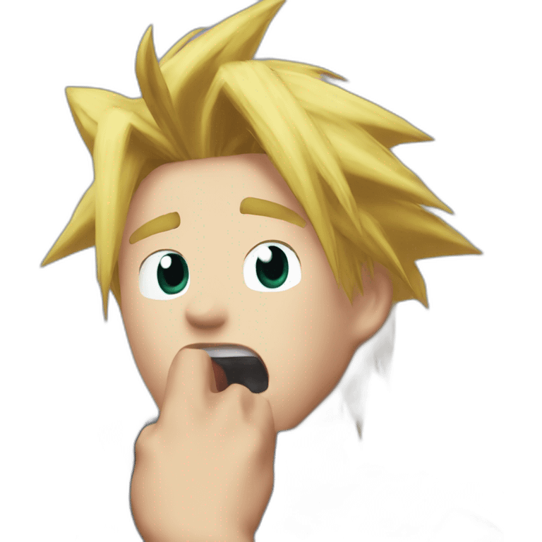 Cloud Strife yawning emoji