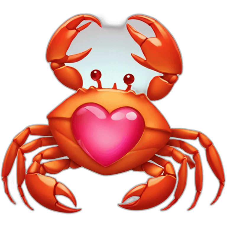 crab holding heart in diamond emoji