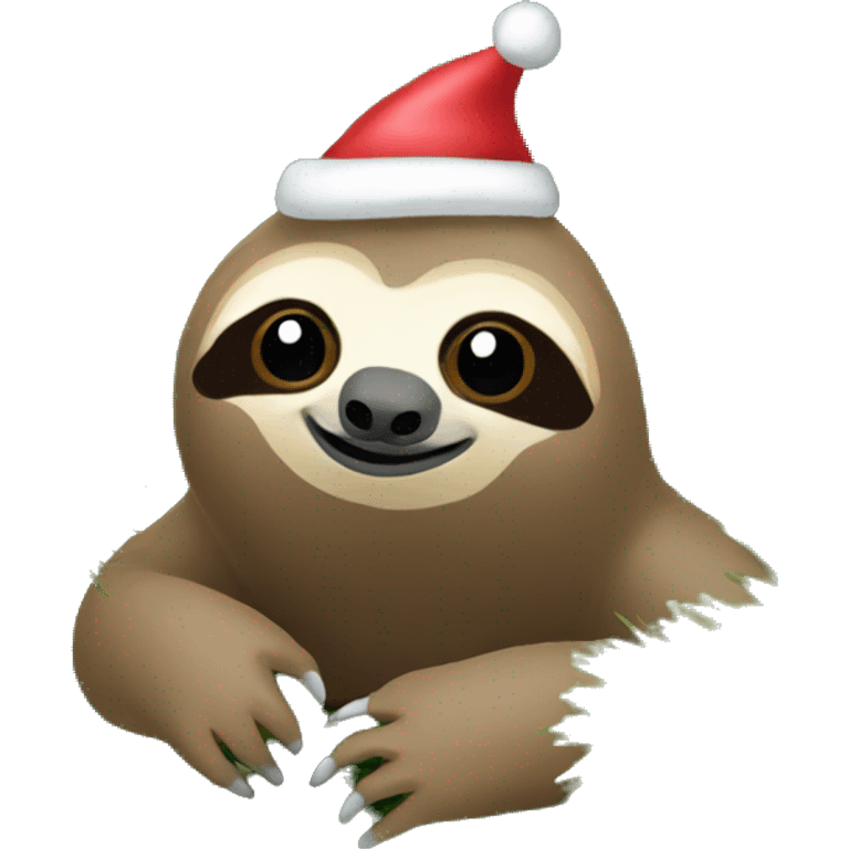 Sloth in a Christmas tree emoji