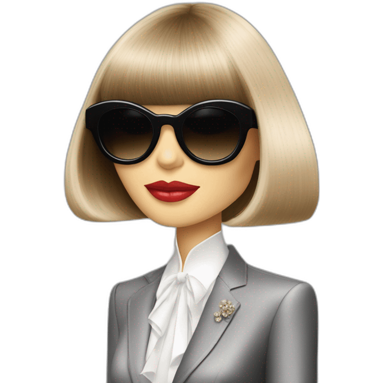 Anna wintour kiss Karl lagerfeld sunglasses emoji