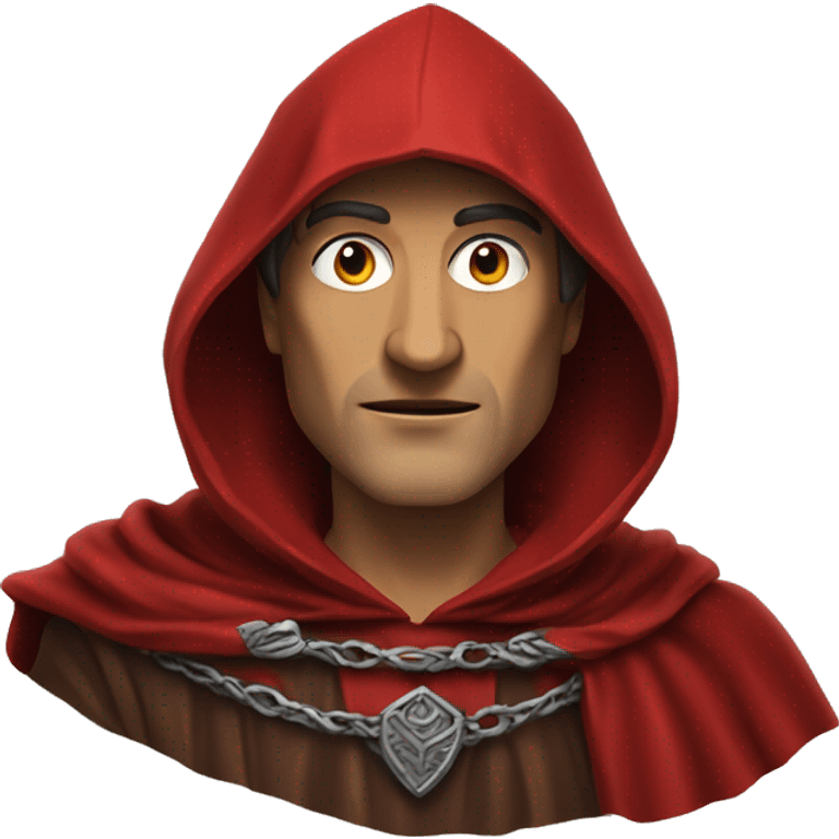 Dante Alighieri in a red hooded cloak emoji