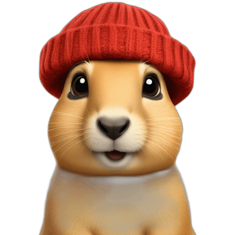 red with beanie hat prairie dog emoji