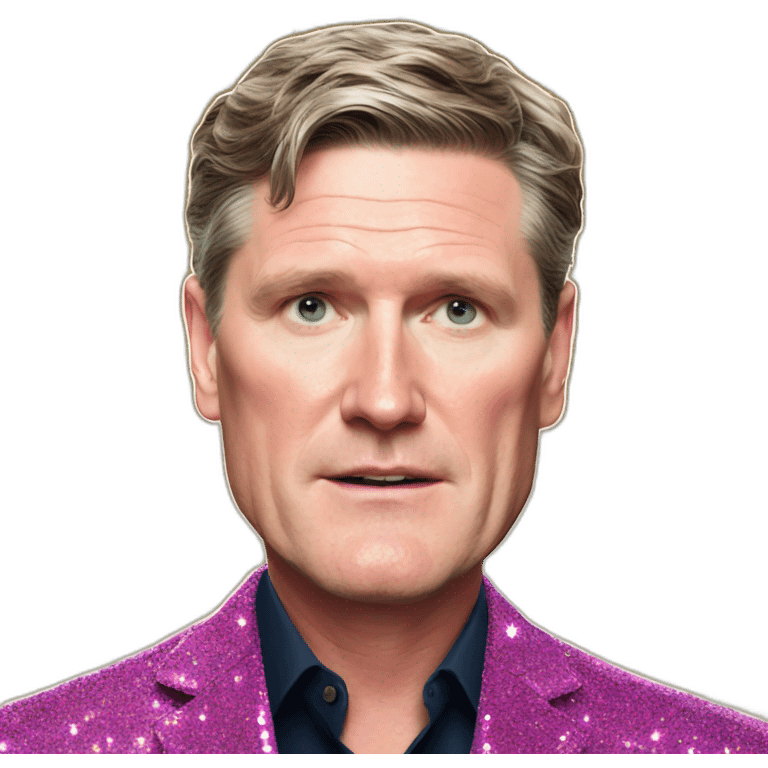 Keir Starmer covered in glitter emoji