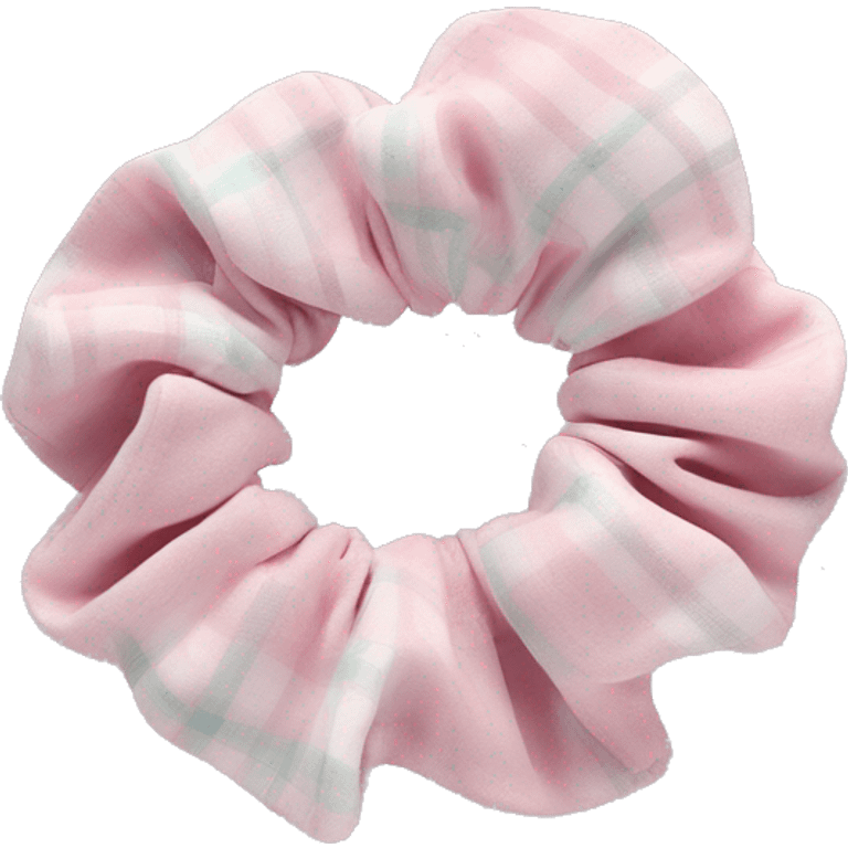 pastel pink plaid scrunchie emoji