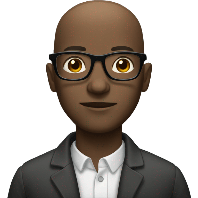 black bald person with glasses emoji