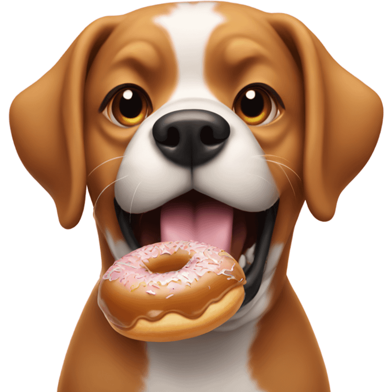 Dog eating doughnuts  emoji