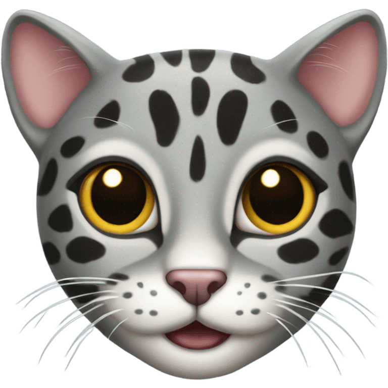 gray spotted leopard cat playing emoji