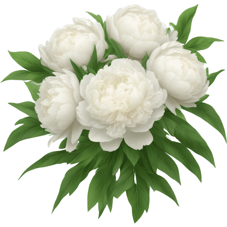 White peonies bouquet  emoji