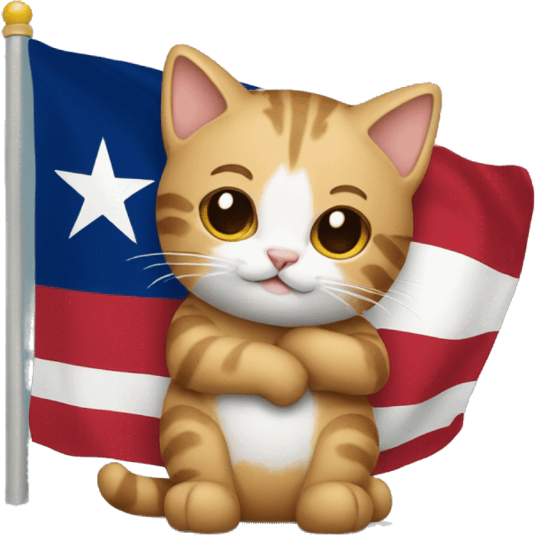 cat hugging texas flag emoji