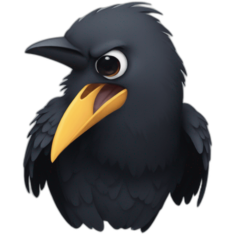 crow crying emoji