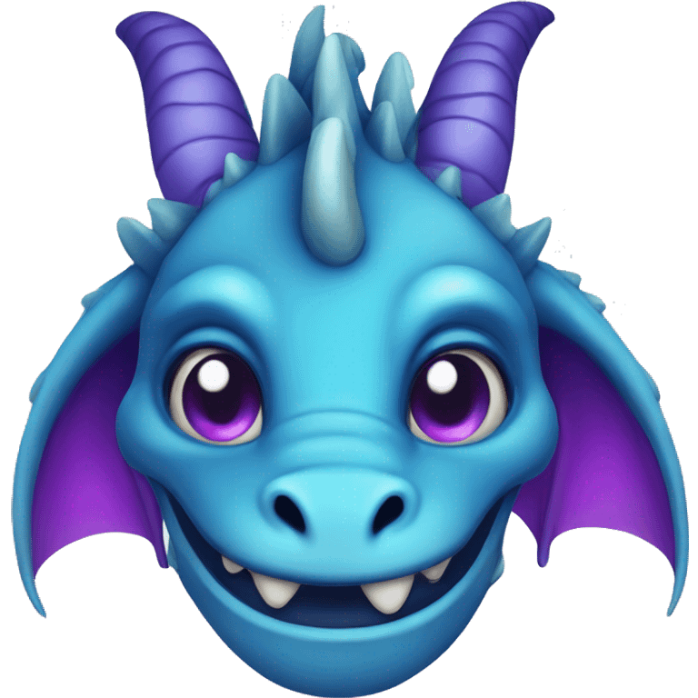 Cute Dragon with blue and purple eyes  emoji