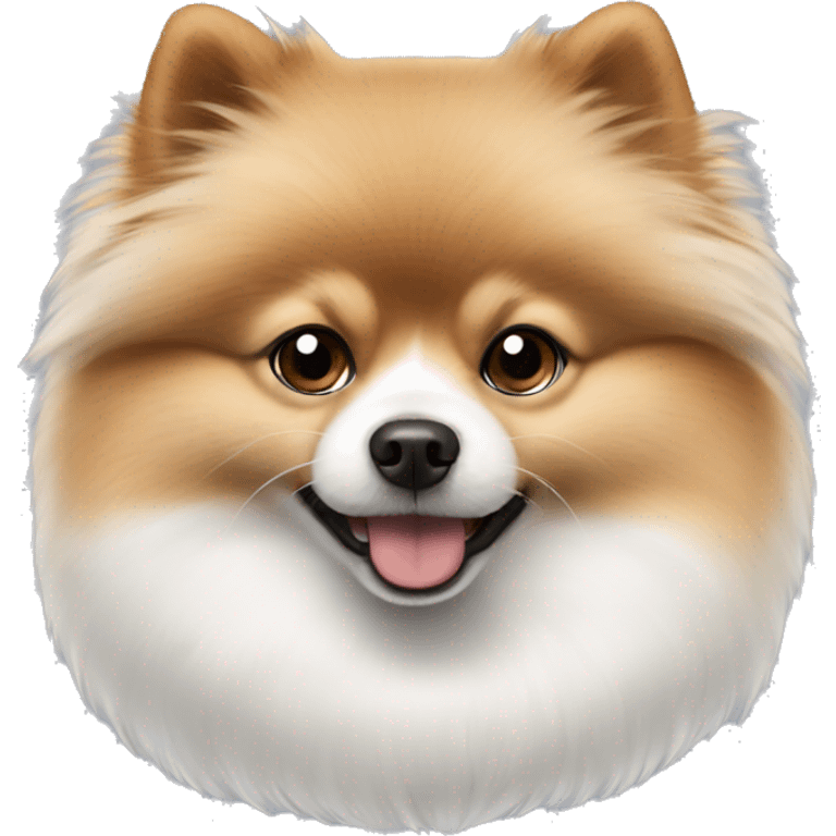 White Pomeranian with brown nose  emoji