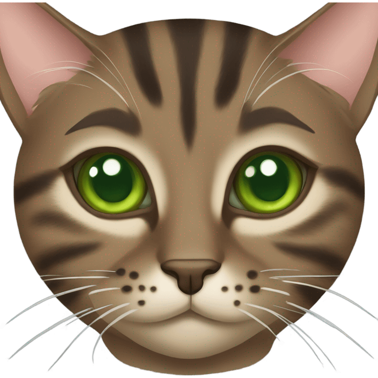 brown tabby cat with green eyes emoji