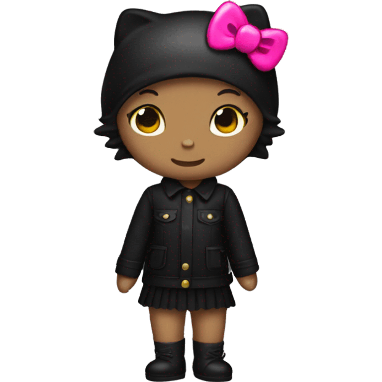 Hello kitty in black Outfit emoji