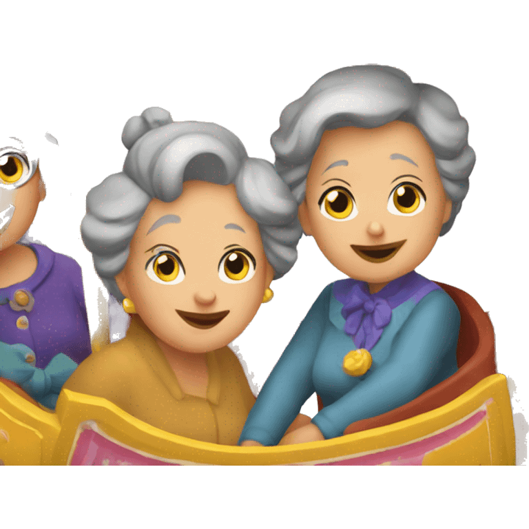 grannies on the carousel emoji