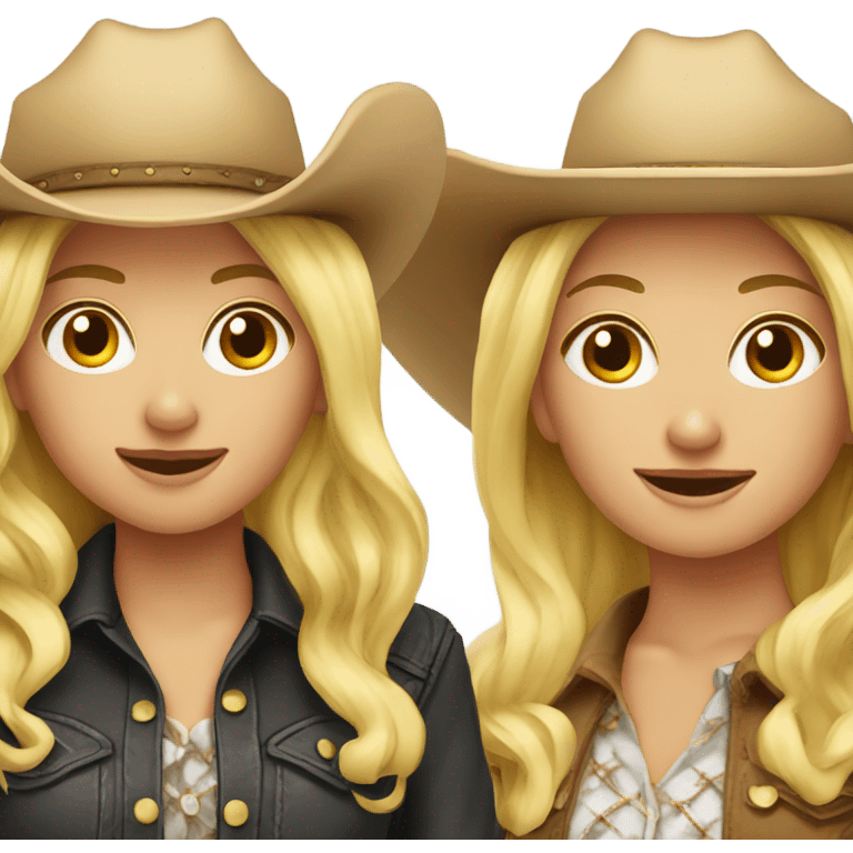 Two blonde cowgirls  emoji