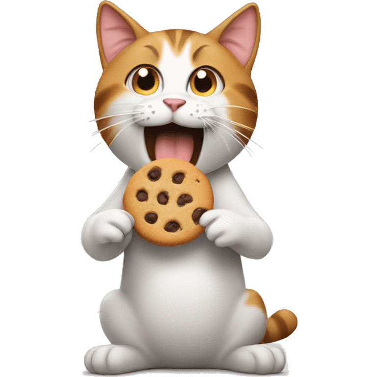 Cat eating a cookie emoji