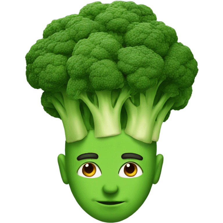 Man with head made of Broccoli emoji