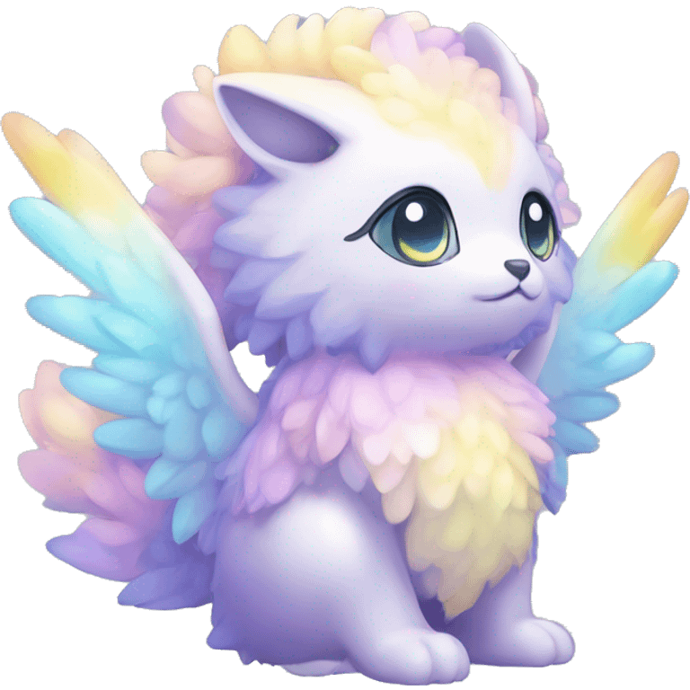 Shiny Innocent Shy Sparkly Colorful Pastel Fluffy beautiful fantasy Kawaii Ethereal Sona Fakemon-animal Full Body emoji