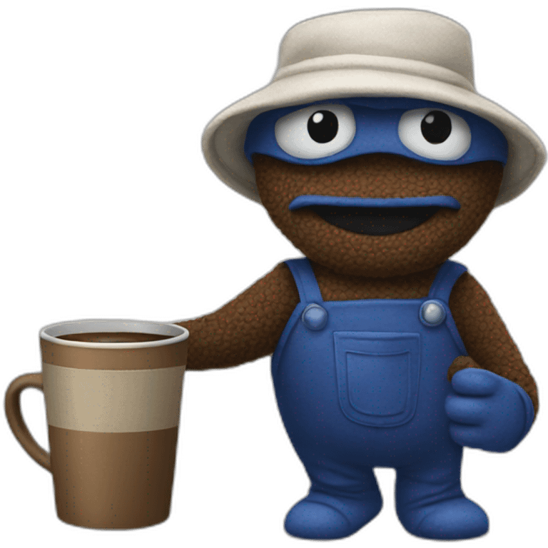 Grover with coffee emoji