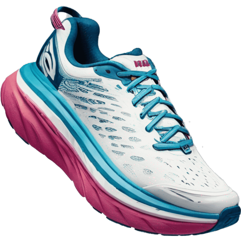 hoka shoe white bondi 8 emoji