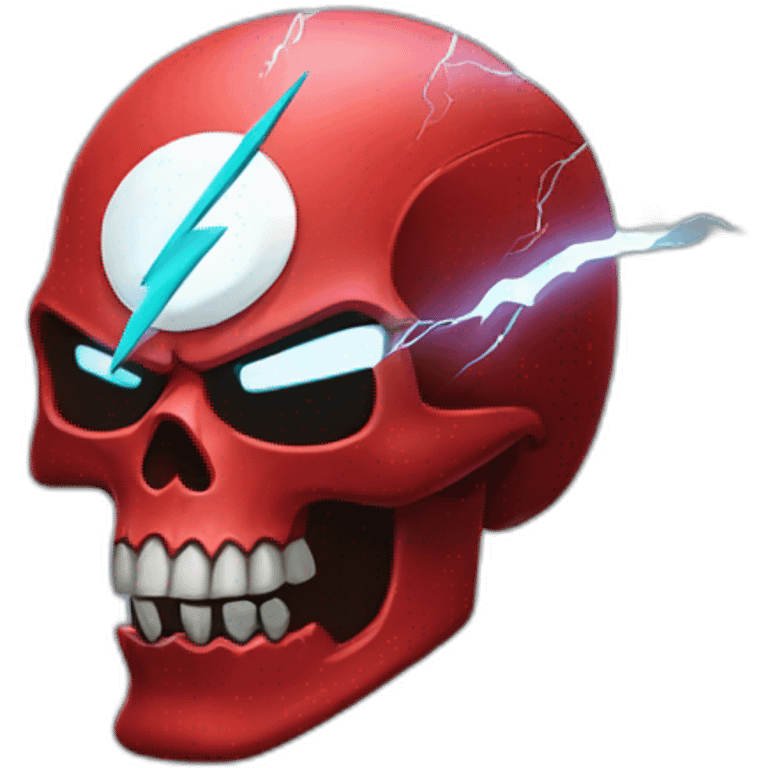 red skull and lightning emoji