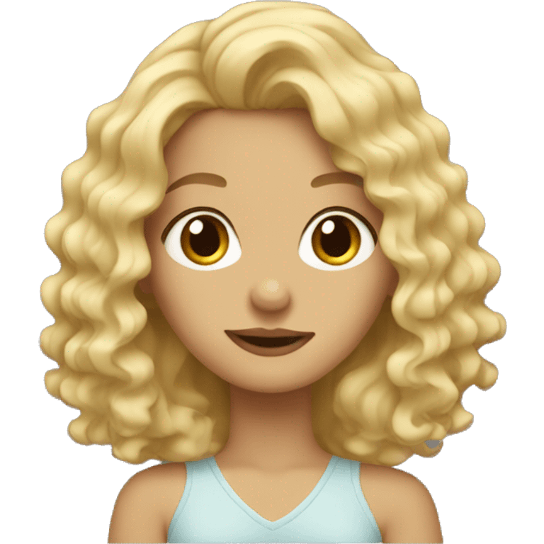 blonde wavy hair girl emoji