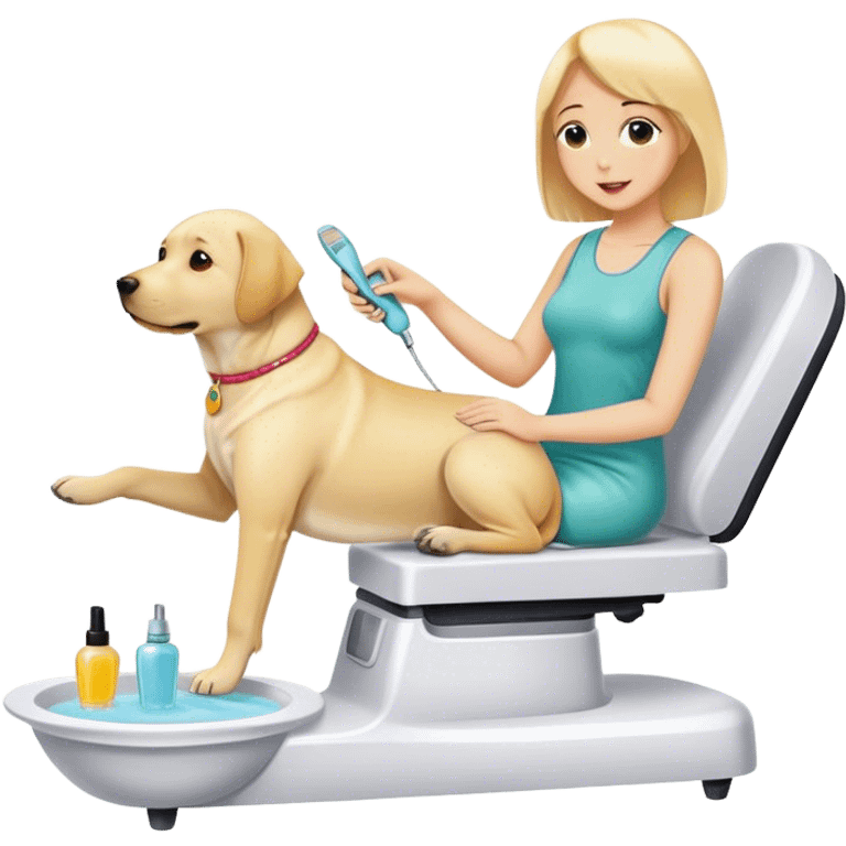 Yellow lab having a pedicure  emoji