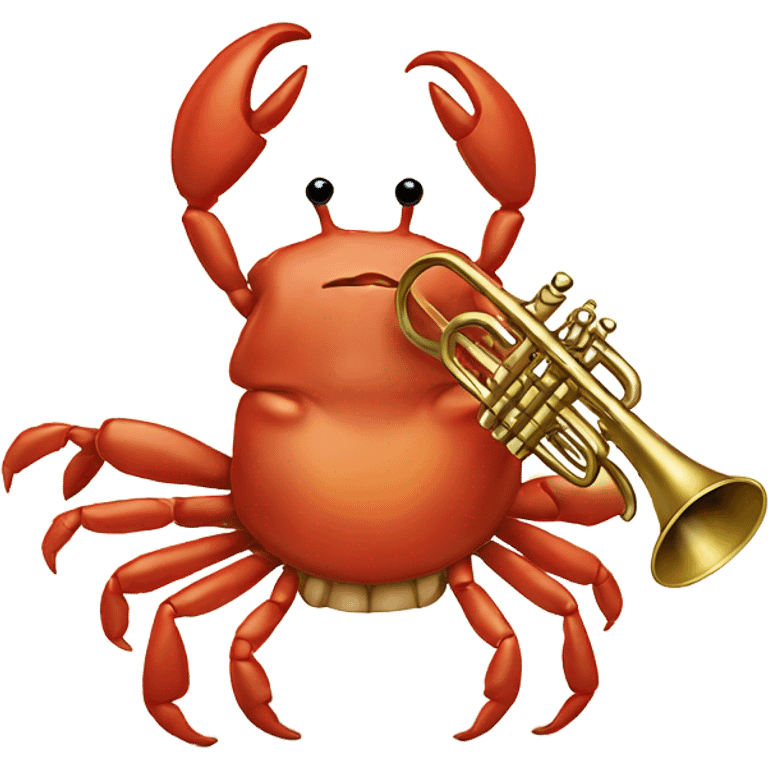 Crab with trumpet emoji