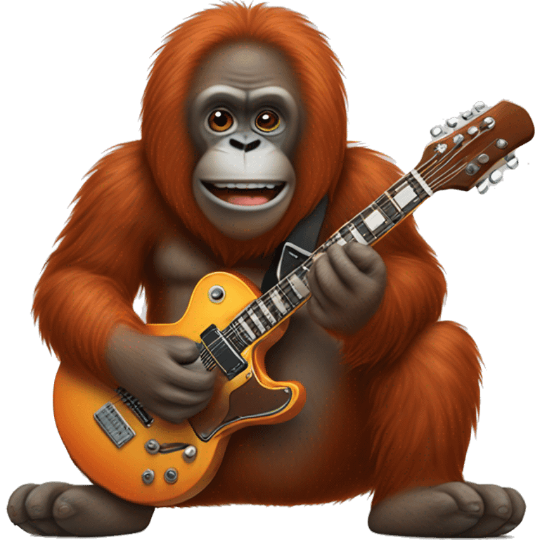 Orangutan playing electric guitar  emoji