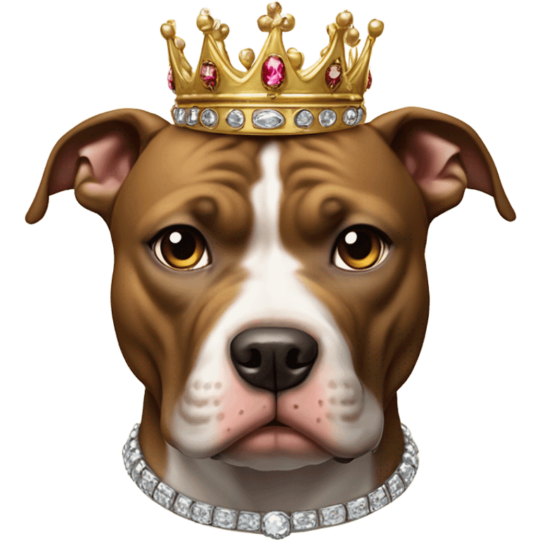 Pitbull with a crown emoji