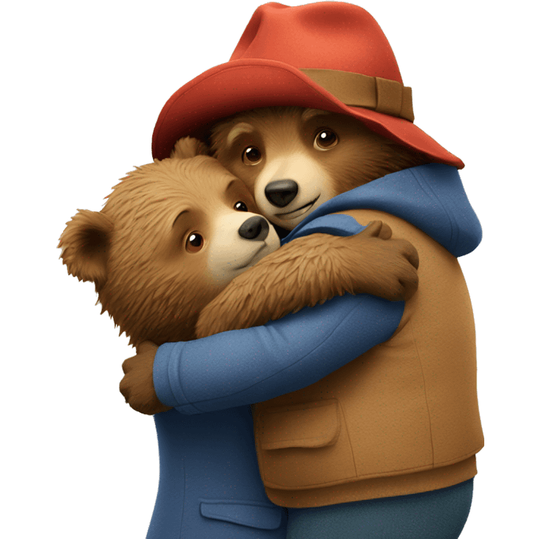 Paddington hugs another bear emoji