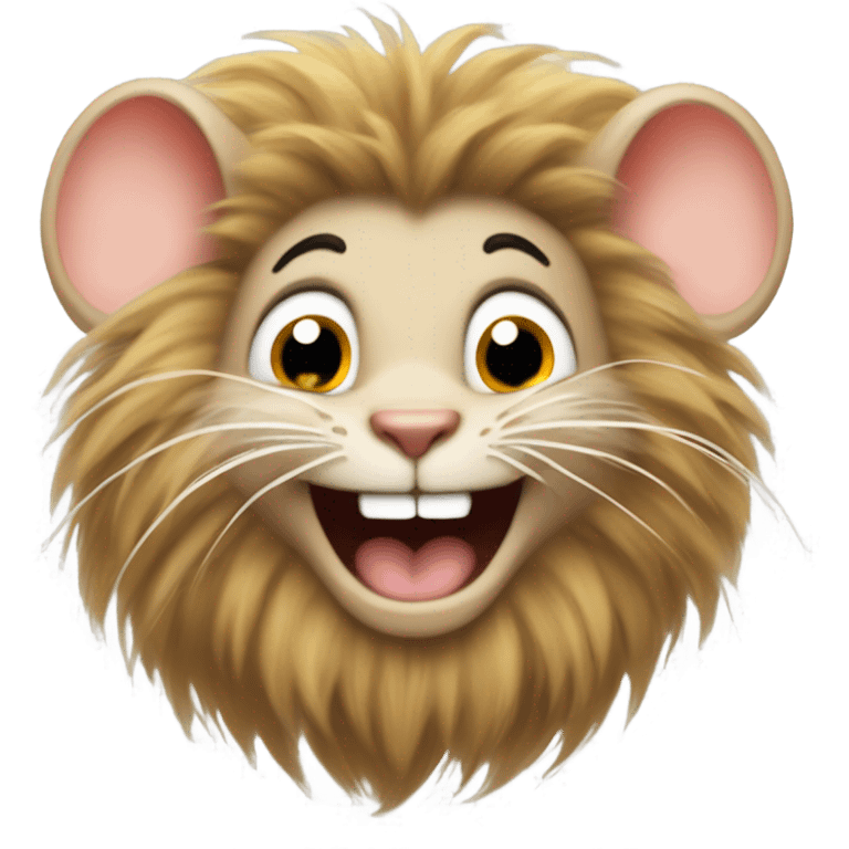 Tan mouse with lion's mane is evil laughing emoji