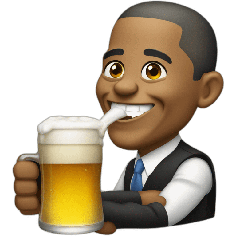 Obama drinking beer emoji