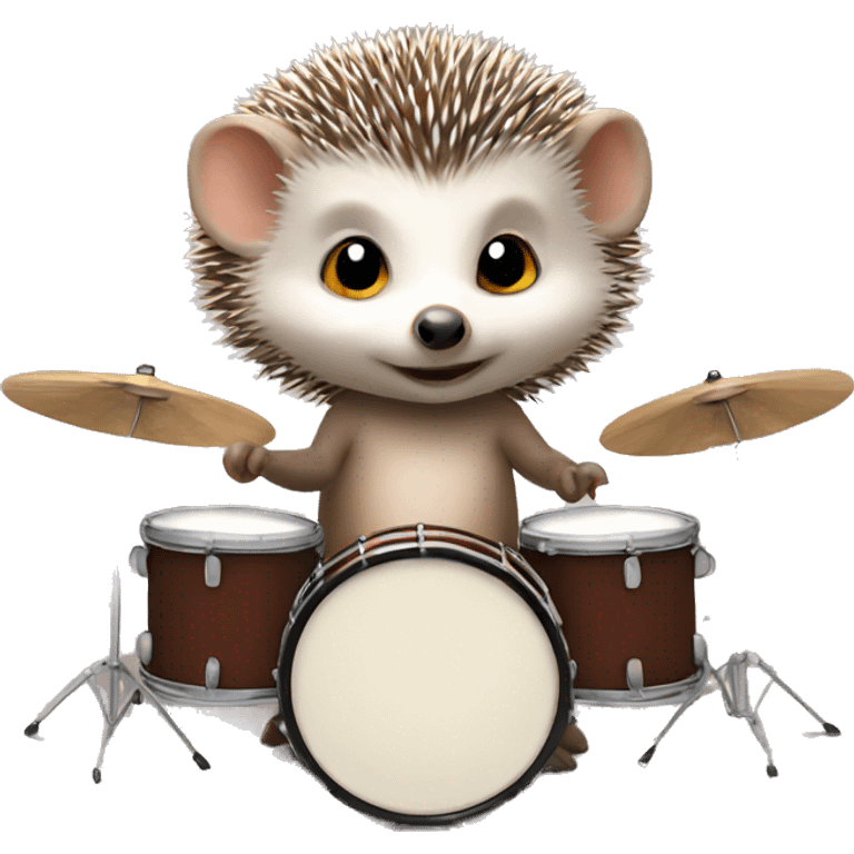 baby hedgehog playing the drums emoji