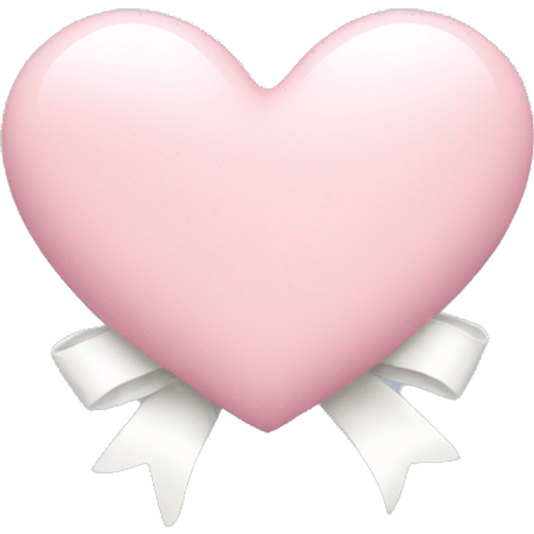 Pastel pink heart with white bow emoji