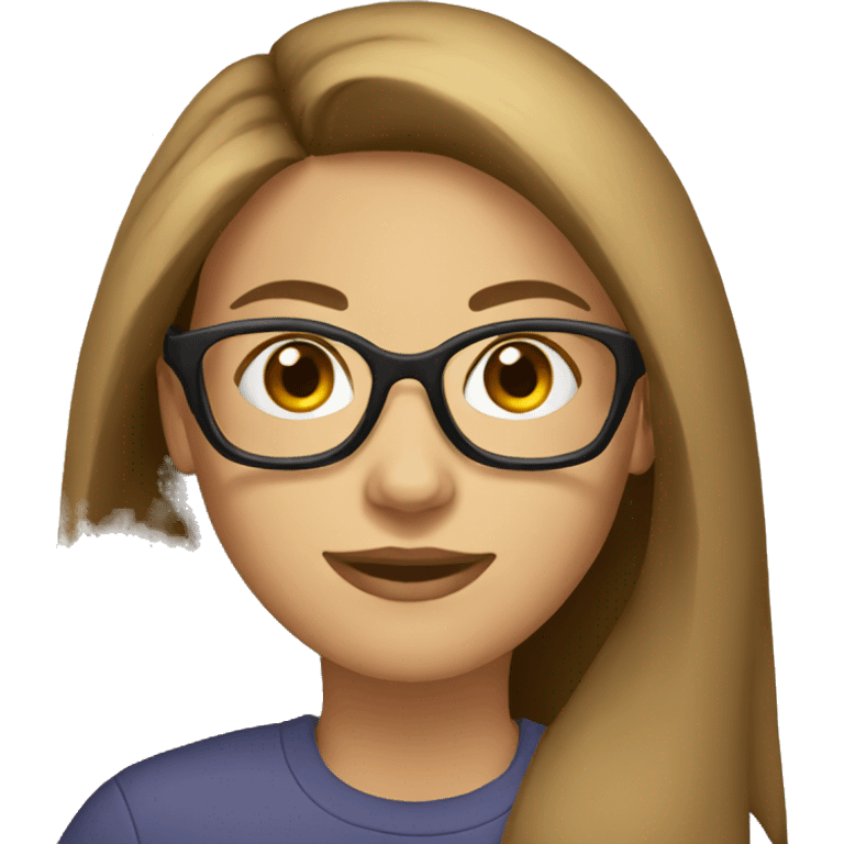 caucasian-woman-brown-straight-long-hair-glasses emoji